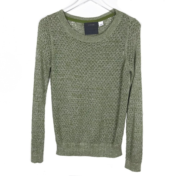 Anthropologie Sweaters - Anthro Guinevere Pointelle Lace Glimmered Sweater